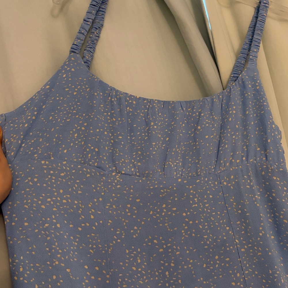 3 for $25! NWT Roxy Light Blue and White Patterned Mini Y2K Dress, size L - Picture 9 of 9